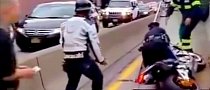 Lady Cop Impounds Bike, Can't Ride It on Platform, Drops It