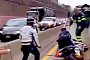 Lady Cop Impounds Bike, Can't Ride It on Platform, Drops It