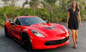 Lady in Red Corvette Z06 C7 Wants You to Swipe Right, Would You Show It Your Garage?