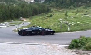 LaFerrari Aperta Drifting on Mountain Road Shows Extreme V12 Scream
