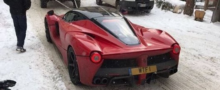 LaFerrari Gets Towed through the Snow