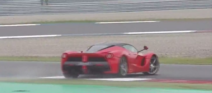 LaFerrari Spinning 360 Degrees on a Wet Track