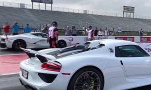 LaFerrari vs. Porsche 918 Spyder Texan Drag Race is a Bummer