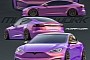 Laid Out Tesla Model S Plaid Sparkles Metallic Purple, Mopars Know It's Chimeral