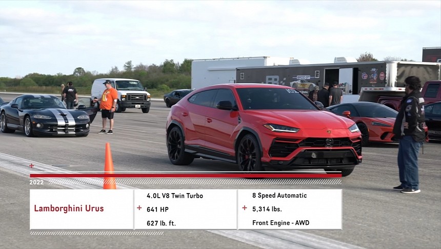 Lambo Urus standing mile test at Johnny Bohmer Proving Grounds