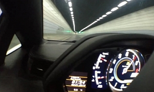 Lamborghini Aventador and Ferrari 599 GTO Tunnel Fight