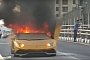 Lamborghini Aventador Catches Fire after Needlessly Revving Its Engine in Dubai Trafic