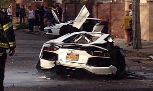 Lamborghini Aventador Crash in Brooklyn Splits Car in Half <span>· Updated</span>