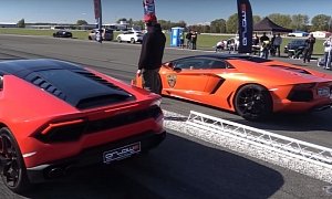 Lamborghini Aventador Drag Races Huracan RWD, Gets Surprised