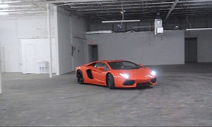 Lamborghini Aventador Drift Battle in Garage