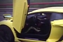 Lamborghini Aventador Driving with Door Up on German Autobahn