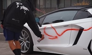 Lamborghini Aventador Gets Vandalized in Hollywood, Was Nothing but a Marketing Stunt