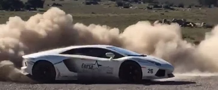 Lamborghini Aventador Goes All WRC Doing Donuts on Gravel
