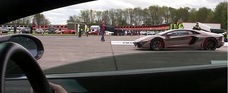 Lamborghini Aventador Races Gallardo Superleggera to 185 MPH