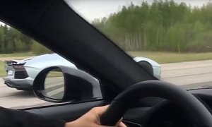 Lamborghini Aventador Roadster Drag Races Porsche 911 Turbo S with a Surprise