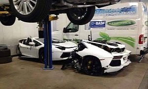 Lamborghini Aventador Split in Half Waiting Inside a Service Is Not That Sad