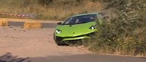 Lamborghini Aventador SV Has "Offroad" Crash, Driver Keeps Going