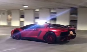 Lamborghini Aventador SV Security Car Looks Wild with Its Lights On