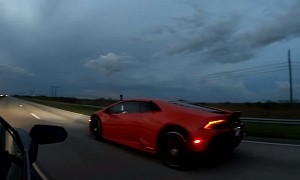 Lamborghini Aventador SVJ Drag Races Huracan Evo, Friendly Shots Fired