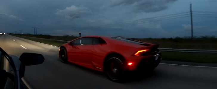 Lamborghini Aventador SVJ Drag Races Huracan Evo