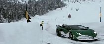 Lamborghini Aventador SVJ Pulls a Skier, Does Extreme Winter Sports
