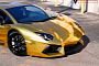 Lamborghini Aventador Wrapped in Gold Chrome