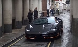 Lamborghini Centenario "Hot Rod" Spotted on Transformers 5 Movie Set in London