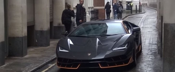 Lamborghini Centenario Hot Rod on Transformers 5 movie set in London