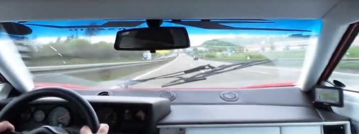 Lamborghini Countach Doing 175 MPH on the Autobahn