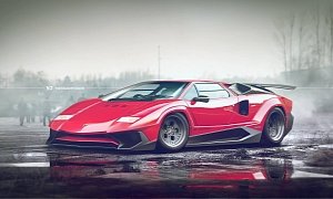 Lamborghini Countach Gets Aventador SV Makeover in Mind-Blowing Mashup