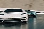 Lamborghini Countach Skids Like a Pro Chased by Bugatti Bolide on Virtual Road