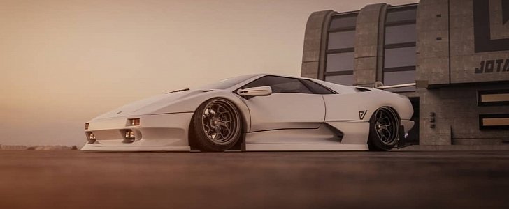 Widebody Lamborghini Diablo rendering