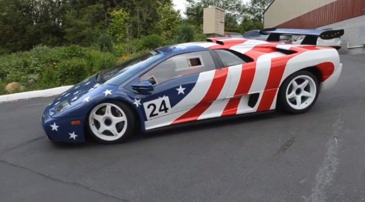 Lamborghini Diablo Wrapped in American Flag