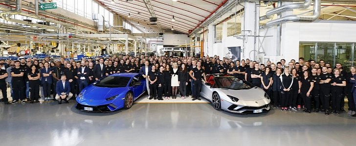 Lamborghini's 7,000th Aventador And 9,000th Huracan