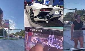 Lamborghini Driver Gets Rear-Ended and Puts On a Show