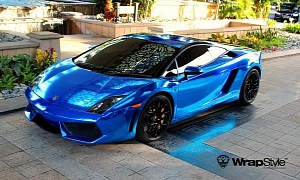 Lamborghini Gallardo Blue Chrome Wrap