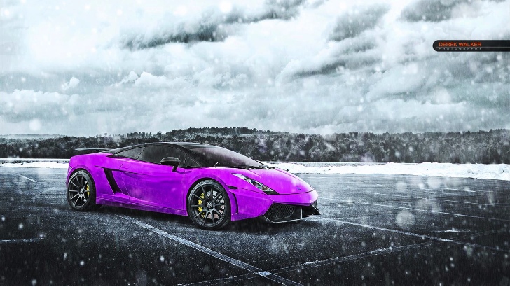 Lamborghini Gallardo in the Blizzard