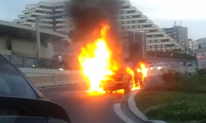 Lamborghini Gallardo on Fire in Czech Republic