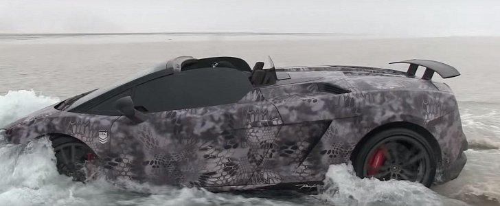Lamborghini Gallardo Goes Drifting In Lake