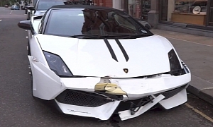 Lamborghini Gallardo Spyder Performante: Nasty Parking Crash in London
