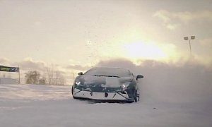 Lamborghini Gallardo vs. Audi R8 Snow Plow Track Day Brings 100 MPH Sliding