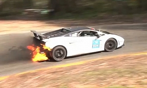 Lamborghini Gallardo Wins Race on Fire