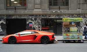 Lamborghini Hot Dog Cart Promotes New York Auto Show