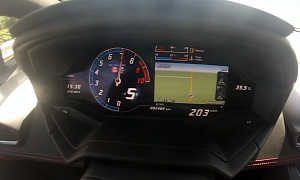 Lamborghini Huracan Acceleration from 0 to 200 km/h Using Thrust Mode