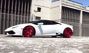 Lamborghini Huracan Boosts Its Personality with Apple Candy Red Vellano Wheels