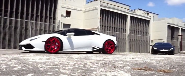 Lamborghini Huracan with Apple Candy Red Vellano Wheels