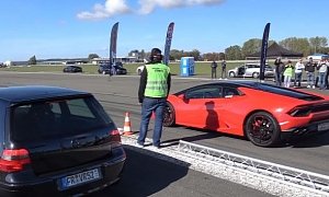 Lamborghini Huracan Drag Races Volkswagen Golf Sleeper, Gets Trampled Hard