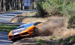 UPDATE: Lamborghini Huracan Has Offroad "Crash" in Targa Tasmania, Plows Through