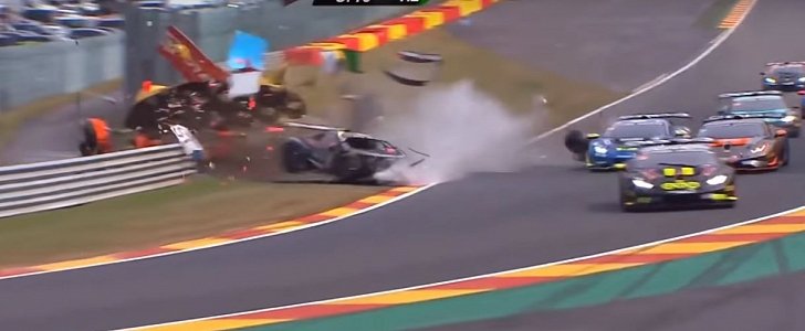 Lamborghini Huracan Has Huge Crash in Super Trofeo Spa Race
