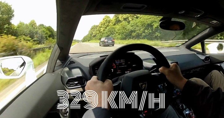 Lamborghini Huracan Hits 329 KM/H in Autobahn Joyride
